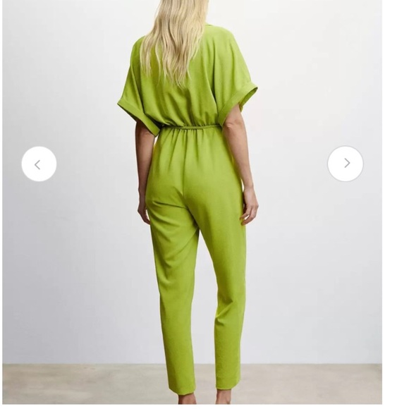 Mango NWT Jumpsuit Straight Leg Plus Size XXL Chartreuse - Picture 7 of 17
